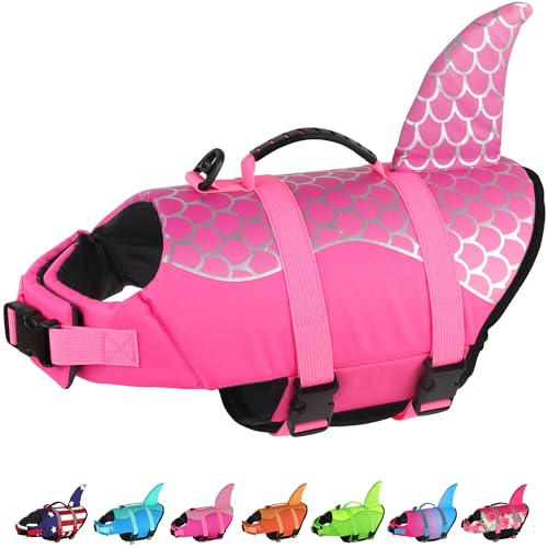 Dogcheer Hundeschwimmweste, niedlicher Hai-Hundeschwimmweste zum Schwimmen, Bootfahren, mit überlegenem Auftrieb und Rettungsgriff, verstellbare Welpen-Schwimmweste, Haustierschwimmweste für kleine, Dogcheer Hundeschwimmweste, niedlicher Hai-Hundeschwimmweste zum Schwimmen, Bootfahren, mit überlegenem Auftrieb und Rettungsgriff, verstellbare Welpen-Schwimmweste, Haustierschwimmweste für kleine, von Dogcheer