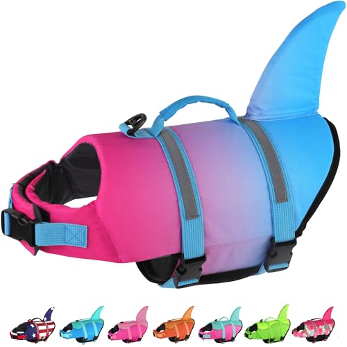 Dogcheer Hundeschwimmweste, niedlicher Hai-Hundeschwimmweste zum Schwimmen, Bootfahren, mit überlegenem Auftrieb und Rettungsgriff, verstellbare Welpen-Schwimmweste für kleine, mittelgroße und große Dogcheer Hundeschwimmweste, niedlicher Hai-Hundeschwimmweste zum Schwimmen, Bootfahren, mit überlegenem Auftrieb und Rettungsgriff, verstellbare Welpen-Schwimmweste für kleine, mittelgroße und große von Dogcheer