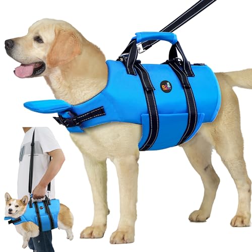 Dogcheer Hundeschwimmweste mit Reißverschluss und 1,2 m Leine, verstellbare Haustier-Schwimmweste zum Schwimmen, Bootfahren, hoher Auftrieb, Schwimmweste, PFD für kleine, mittelgroße und große Hunde Dogcheer Hundeschwimmweste mit Reißverschluss und 1,2 m Leine, verstellbare Haustier-Schwimmweste zum Schwimmen, Bootfahren, hoher Auftrieb, Schwimmweste, PFD für kleine, mittelgroße und große Hunde von Dogcheer