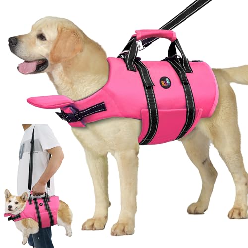 Dogcheer Hundeschwimmweste mit Reißverschluss und Rettungsgriff, Ripstop-Welpen-Schwimmweste mit Kinnschwimmer zum Schwimmen, verstellbare Schwimm-Wasserweste für kleine, mittelgroße und große Hunde Dogcheer Hundeschwimmweste mit Reißverschluss und Rettungsgriff, Ripstop-Welpen-Schwimmweste mit Kinnschwimmer zum Schwimmen, verstellbare Schwimm-Wasserweste für kleine, mittelgroße und große Hunde von Dogcheer