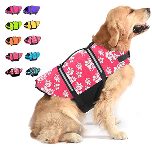 Dogcheer Schwimmweste für Hunde, Größe S, M, L, reflektierend, mit verbessertem Auftrieb und Rettungsgriff zum Schwimmen von Dogcheer