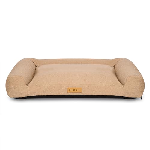 Dogeste Hundebett Hunde - Hundekörbchen Waschbar - Personalisierte Hundekörbchen mit Gravieren Namen - Hundesofa (Beige, XXL) von Dogeste