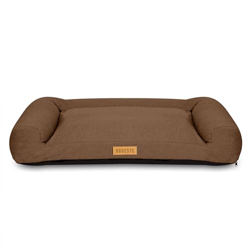 Dogeste Hundebett Hunde - Hundekörbchen Waschbar - Personalisierte Hundekörbchen mit Gravieren Namen - Hundesofa (Braun, L) von Dogeste