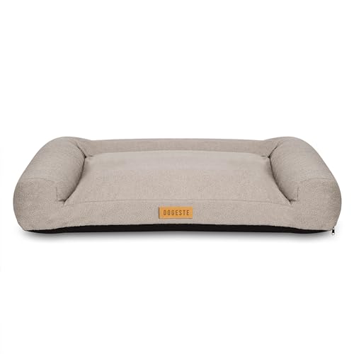 Dogeste Hundebett Hunde - Hundekörbchen Waschbar - Personalisierte Hundekörbchen mit Gravieren Namen - Hundesofa (Grau, L) von Dogeste