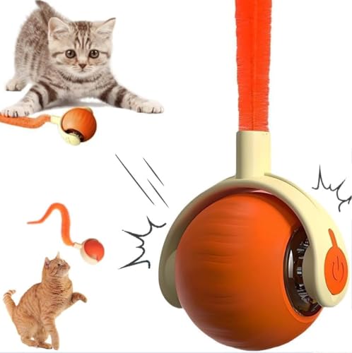 DoggKKin Automatischer Katzenspielzeugball mit LED-Lichtern, interaktives, wiederaufladbares Haustierspielzeug mit zufälliger Bewegung, sicher und langlebig, für aktives Spielen und Unterhaltung DoggKKin Automatischer Katzenspielzeugball mit LED-Lichtern, interaktives, wiederaufladbares Haustierspielzeug mit zufälliger Bewegung, sicher und langlebig, für aktives Spielen und Unterhaltung von DoggKKin