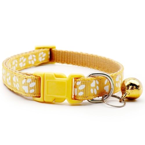 Doggie Style Store Halsband für Hunde, Welpen, Größe S, M, 2 Größen, Pfotenabdruck-Design mit Glöckchen, Nylon, verstellbar, Hellbraun, Khaki, Beige, M Doggie Style Store Halsband für Hunde, Welpen, Größe S, M, 2 Größen, Pfotenabdruck-Design mit Glöckchen, Nylon, verstellbar, Hellbraun, Khaki, Beige, M von Doggie Style Store