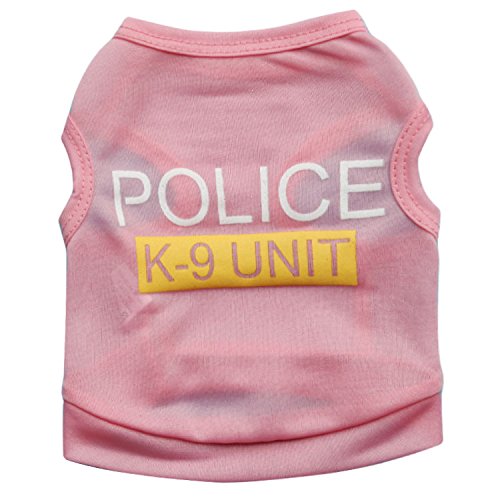 Doggie Style Store T-Shirt für Hunde/Welpen, Größe S, Pink Police K9 Unit, 4 Größen von Doggie Style Store