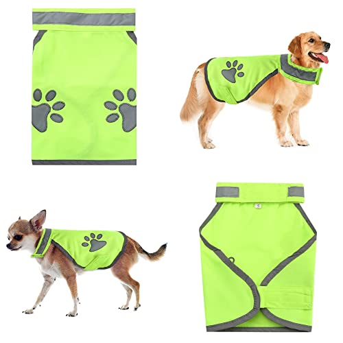 Doggie Style Store Sicherheitsweste für Hunde, Welpen, hohe Sichtbarkeit, fluoreszierend, 5 Größen, reflektierend, Größe XL, Gelb von Doggie Style Store