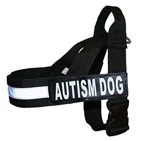 Autism Service Hundegeschirr Nylon Harness No Pull Guide Assistance Comes with 2 Reflective Autism Dog Removable Patches. Please Measure Your Dog Before Ordering. von Doggie Stylz