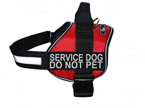Doggie Stylz Service Dog Harness Weste kommt mit 2 reflektierenden Service Dog Do Not Pet Patches Bitte messen Sie Ihren Hund vor der Bestellung (Umfang 48,3–63,5 cm, Rot) von Doggie Stylz