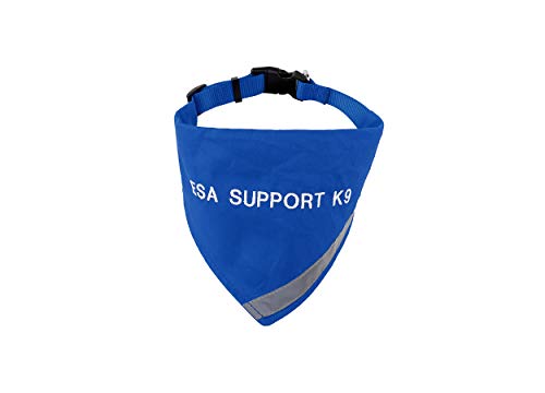 ESA Bandana mit reflektierenden Streifen für die Sicherheit bei Nacht Mit integriertem passendem Halsband, vier Farben (XS bis L) (Halsumfang 20.3–30.5 cm, blau) von Doggie Stylz