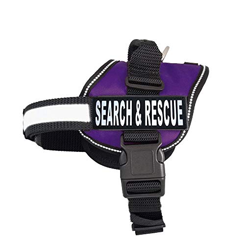 Search & Rescue Hundegeschirr, Nylon, für kleine und mittelgroße Hunde, mit 2 reflektierenden, abnehmbaren Aufnähern und Rettungswappen. Bitte messen Sie Ihren Hund vor der Bestellung. von Doggie Stylz