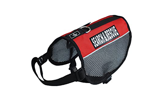 Service Dog Mesh Vest Harness Cool Comfort Nylon Purchase Comes with 2 Reflective Search & Rescue Removable Patches Please Measure Your Dog Before Ordering von Doggie Stylz