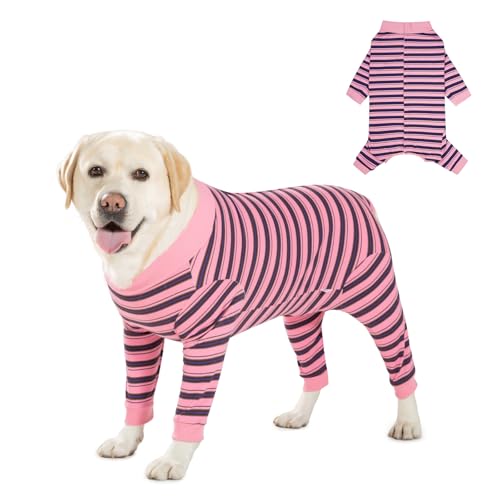 DoggieKit Chirurgischer Genesungsanzug für Hunde nach Operationen, Haustier Anti Lecken Chirurgie Anzug, Pet Surgical Suit Bodysuit für Kleine Mittlere Hunde,Wundschutz (Rosa, XXL) von DoggieKit