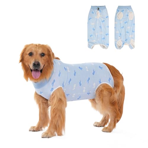 Hundekleidung zur Genesung Nach Operationen, Hundekleidung zur Genesung für Hündinnen und Rüden Nach Operationen, Hundekleidung für Operationen, Operationsweste für Kleine (Blau-Wale, S) von DoggieKit