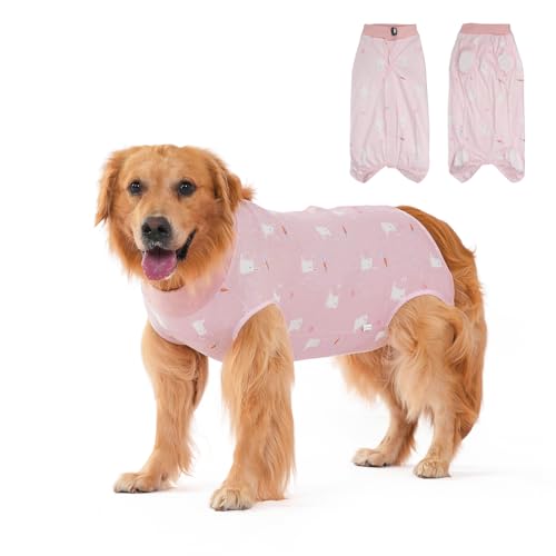 Hundekleidung zur Genesung Nach Operationen, Hundekleidung zur Genesung für Hündinnen und Rüden Nach Operationen, Hundekleidung für Operationen, Operationsweste für Kleine (Pink-Kaninchen, M) von DoggieKit