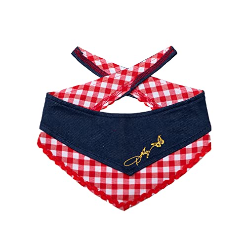 Doggy Parton Blaues bedrucktes Bandana für Haustiere, Denim und Vichy-Muster, Größe XS/S (22120719) von Doggy Parton