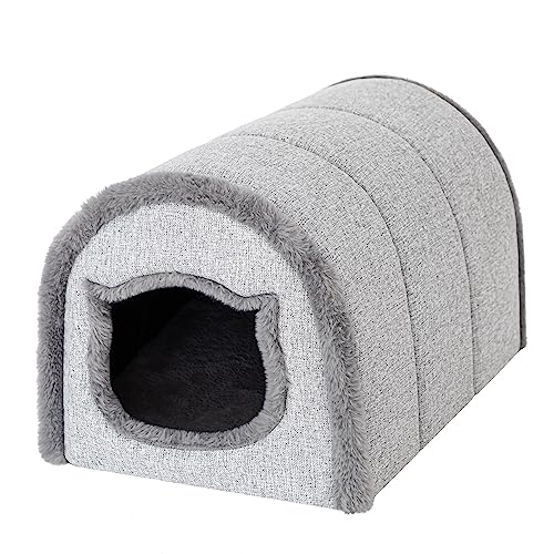 DOGGY, Katzensofa, Katzenbett, Katzenhaus, Höhle, Korb, Zelt, Katzenkuschelhoehle, Tunnel, Flauschiges Kissen, M: 29x40x27 cm, Inari Grau DOGGY, Katzensofa, Katzenbett, Katzenhaus, Höhle, Korb, Zelt, Katzenkuschelhoehle, Tunnel, Flauschiges Kissen, M: 29x40x27 cm, Inari Grau von DOGGY