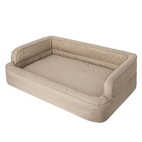 DOGGY Hundebett, Katzenbett, Hundesofa, Abnehmbar Bezug, Hundekorb, Hundekissen, Möbel für Tiere, Hundeliege, Schlafplätze, XXL: 117x79 cm, Beige DOGGY Hundebett, Katzenbett, Hundesofa, Abnehmbar Bezug, Hundekorb, Hundekissen, Möbel für Tiere, Hundeliege, Schlafplätze, XXL: 117x79 cm, Beige von DOGGY