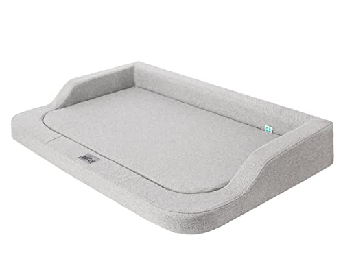 Doggy Hundebett, Katzenbett, Hundesofa, Abnehmbar Bezug, mittelgroße Hunde, Möbel für Tiere, Hundeliege, Schlafplätze, Waschbar, XXL: 120x80 cm, Asche von Doggy