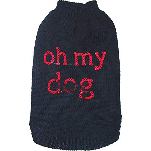 Dogy Oh My Dog Fantasie-Hundepullover, Schwarz, Größe 45, 1 Stück von Doggy