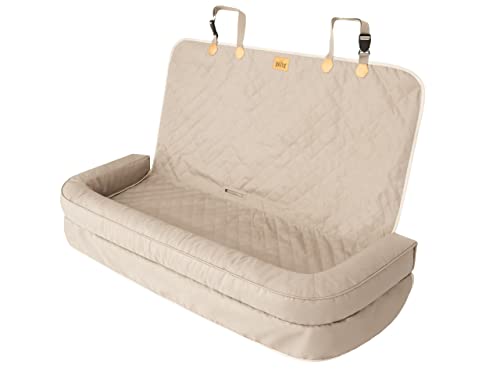 Hundeautositz, Hundebox, Hundebett, Transportboxen, Rückbank, Hundedecke, Hundekörbchen, Katzenbett, für kleine Hunde, 135 x 45 cm, Beige Oxford von DOGGY