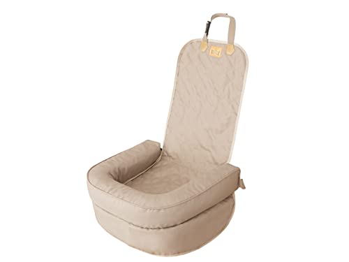 Hundeautositz, Hundebox, Hundebett, Transportboxen, Rückbank, Hundedecke, Hundekörbchen, Katzenbett, für kleine Hunde, 55 x 42 cm, Beige Oxford von DOGGY