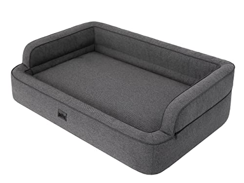 Doggy Hundebett, Katzenbett, Hundesofa, Abnehmbar Bezug, Hundekorb, Hundekissen, Möbel für Tiere, Hundeliege, Schlafplätze, XXL: 117x79 cm, Graphit von Doggy