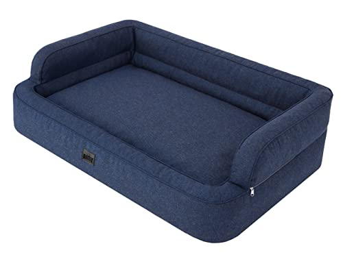 DOGGY Hundebett, Katzenbett, Hundesofa, Abnehmbar Bezug, Hundekorb, Hundekissen, Möbel für Tiere, Hundeliege, Schlafplätze, XXL: 117x79 cm, Navy Blau DOGGY Hundebett, Katzenbett, Hundesofa, Abnehmbar Bezug, Hundekorb, Hundekissen, Möbel für Tiere, Hundeliege, Schlafplätze, XXL: 117x79 cm, Navy Blau von DOGGY