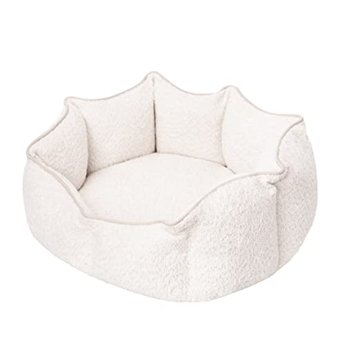 Doggy Hundebett, Katzenbett, Hundesofa, Abnehmbar Bezug, Sofa für kleine Hunde, Möbel für Tiere, Hundeliege, Schlafplätze, Waschbar, L: 60x52 cm, Ecru von Doggy