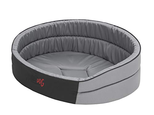 DOGGY Hundebett Katzenbett Haustierbett Hundeliege Runde Hundekissen Bett Hundematratze Tierbett Hundesofa Matratze, Asche, R6-70 x 55 cm von DOGGY