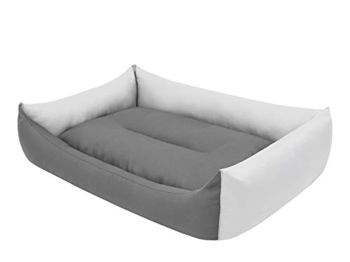 DOGGY Hundebett Katzenbett Haustierbett Katzenliege Hundeliege Hundekissen Hundematratze Tierbett Hundesofa Matratze, Grau und Asche, XL - 82 x 60 cm von DOGGY