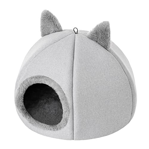 Katzenhaus, Katzenbox, Spielplatz, Haus für kleine Hunde, mit Ball an einem Gummiband, mit Kissen, Katzenbett, Katzenliegen, Asche, Gr.2:∅45 x 33 cm Katzenhaus, Katzenbox, Spielplatz, Haus für kleine Hunde, mit Ball an einem Gummiband, mit Kissen, Katzenbett, Katzenliegen, Asche, Gr.2:∅45 x 33 cm von DOGGY
