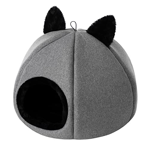 Katzenhaus, Katzenbox, Spielplatz, Haus für kleine Hunde, mit Ball an einem Gummiband, mit Kissen, Katzenbett, Katzenliegen, Graphit, Gr.1:∅40 x 28 cm Katzenhaus, Katzenbox, Spielplatz, Haus für kleine Hunde, mit Ball an einem Gummiband, mit Kissen, Katzenbett, Katzenliegen, Graphit, Gr.1:∅40 x 28 cm von DOGGY