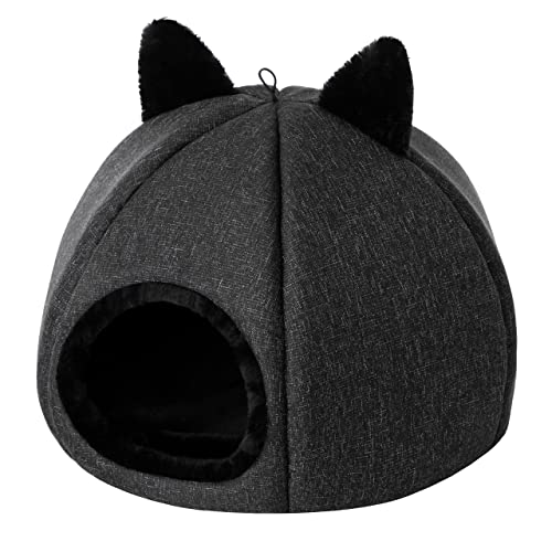 Katzenhaus, Katzenbox, Spielplatz, Haus für kleine Hunde, mit Ball an einem Gummiband, mit Kissen, Katzenbett, Katzenliegen, Schwarz, Gr.1:∅40 x 28 cm Katzenhaus, Katzenbox, Spielplatz, Haus für kleine Hunde, mit Ball an einem Gummiband, mit Kissen, Katzenbett, Katzenliegen, Schwarz, Gr.1:∅40 x 28 cm von DOGGY