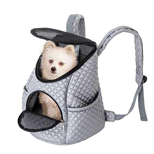 Rucksack für den Transport von Tieren, Tragetasche, Katzenrucksack, Katzenbox, Hundetasche, Hunde oder Katzenleine, Asche, Gr.1: 32x31x24 cm von DOGGY