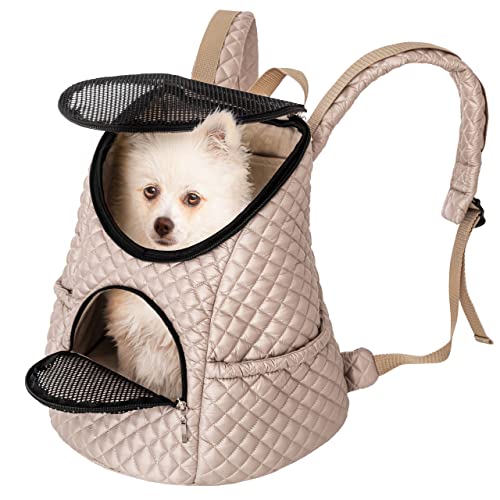 Rucksack für den Transport von Tieren, Tragetasche, Katzenrucksack, Katzenbox, Hundetasche, Hunde oder Katzenleine, Beige, Gr.1: 39x35x30 cm von DOGGY