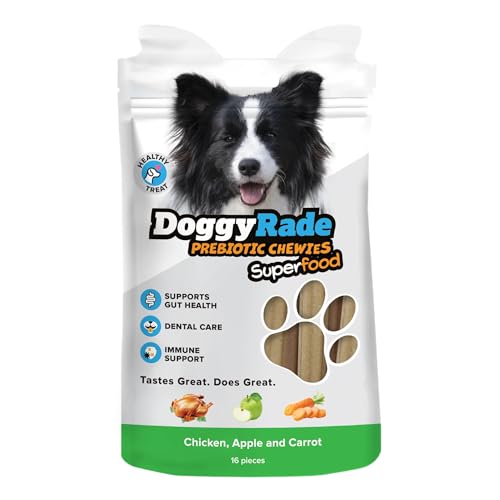 DoggyRade Prebiotic Superfood Hühnerleber, Apfel & Karotte für Hunde 16 Leckerlis pro Packung - Darmgesundheit - Immununterstützung - Zahnpflege DoggyRade Prebiotic Superfood Hühnerleber, Apfel & Karotte für Hunde 16 Leckerlis pro Packung - Darmgesundheit - Immununterstützung - Zahnpflege von DoggyRade