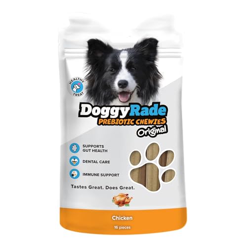 DoggyRade Prebiotische Hühner-Kau-Leckerlis für Hunde 16 Leckerlis pro Packung - Darmgesundheit - Immununterstützung - Zahnpflege DoggyRade Prebiotische Hühner-Kau-Leckerlis für Hunde 16 Leckerlis pro Packung - Darmgesundheit - Immununterstützung - Zahnpflege von DoggyRade