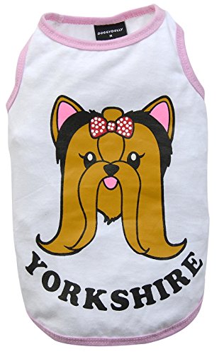 Doggy Dolly T491 Hundeshirt Yorkshire, weiß, Größe : XXS von Doggydolly