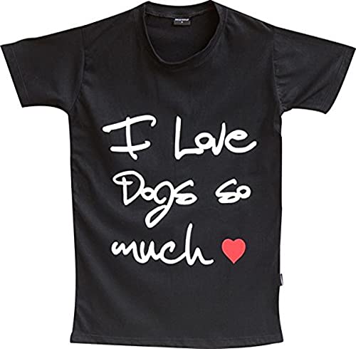Doggy Dolly TH002 T-Shirt, I Love Dogs so Much, XL, schwarz von Doggydolly