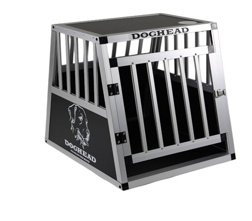 DOGHEAD Hundetransportbox Hundebox Alu Reisebox Transportbox, 50 x 60 x 50 cm, Ecoline, schwarz/Silber DOGHEAD Hundetransportbox Hundebox Alu Reisebox Transportbox, 50 x 60 x 50 cm, Ecoline, schwarz/Silber von Doghead