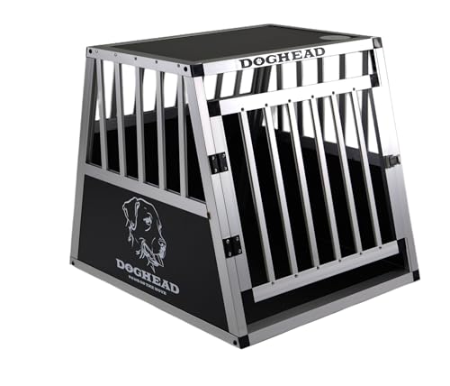 DOGHEAD Hundetransportbox Hundebox Alu Reisebox Transportbox, 55 x 65 x 55 cm, Ecoline, schwarz/Silber DOGHEAD Hundetransportbox Hundebox Alu Reisebox Transportbox, 55 x 65 x 55 cm, Ecoline, schwarz/Silber von Doghead