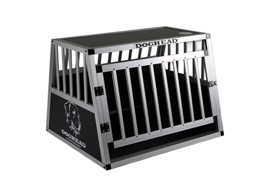 DOGHEAD Hundetransportbox Hundebox Alu Reisebox Transportbox, 70 x 60 x 50 cm, Ecoline, schwarz/Silber DOGHEAD Hundetransportbox Hundebox Alu Reisebox Transportbox, 70 x 60 x 50 cm, Ecoline, schwarz/Silber von Doghead