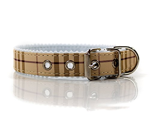 Hundehalsband, kariert, verstellbar von ca. 32 - 38 cm, Hunde, Halsband von Dogi