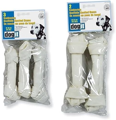 Dogit Hundesnack, Kauknoten für Hunde, aus Rinderhaut, 15 - 16cm, 3er Pack von Dogit
