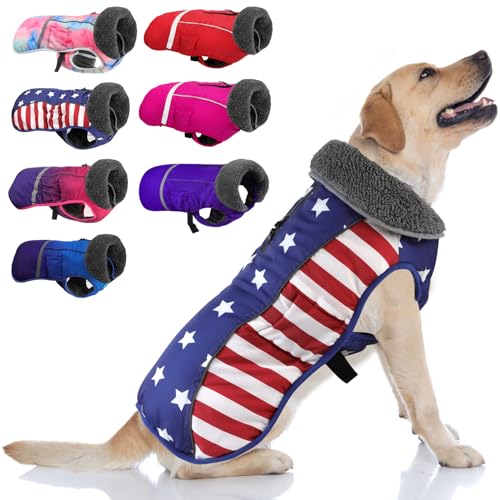Doglay Hundemantel, wasserdichte Hundejacke, Wintermantel für kaltes Wetter mit dickem Pelzkragen, reflektierende Hunde-Winterjacke, warmes Fleecefutter, Hunde-Schneemantel für kleine, mittelgroße und Doglay Hundemantel, wasserdichte Hundejacke, Wintermantel für kaltes Wetter mit dickem Pelzkragen, reflektierende Hunde-Winterjacke, warmes Fleecefutter, Hunde-Schneemantel für kleine, mittelgroße und von Doglay