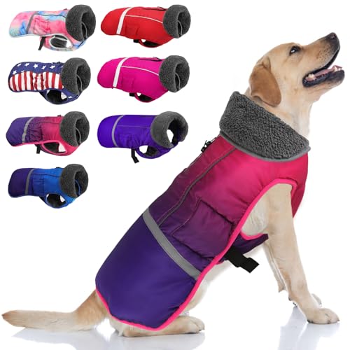 Doglay Hundemantel, wasserdichte Hundejacke, Wintermantel für kaltes Wetter mit dickem Pelzkragen, reflektierende Hunde-Winterjacke, warmes Fleecefutter, Hunde-Schneemantel für kleine, mittelgroße und Doglay Hundemantel, wasserdichte Hundejacke, Wintermantel für kaltes Wetter mit dickem Pelzkragen, reflektierende Hunde-Winterjacke, warmes Fleecefutter, Hunde-Schneemantel für kleine, mittelgroße und von Doglay