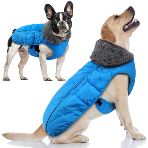 Doglay Wasserdichte Hundejacke für kaltes Wetter mit dickem und behaartem Kragen, reflektierende Winterjacke für Hunde, warme Fleece-Jacke Doglay Wasserdichte Hundejacke für kaltes Wetter mit dickem und behaartem Kragen, reflektierende Winterjacke für Hunde, warme Fleece-Jacke von Doglay