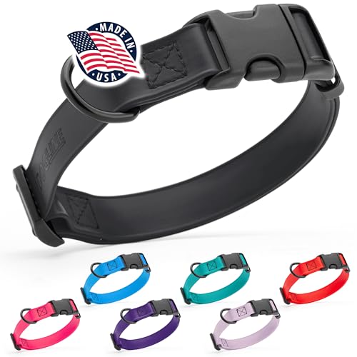 Dogline Biothane Hundehalsband, wasserdicht, mit Schnellverschluss-Schnalle, stark beschichtetes Nylongewebe, geruchsdicht, für einfache Pflege, leicht zu reinigen, 2.5 cm breit, 38.1–58.4 cm L von Dogline